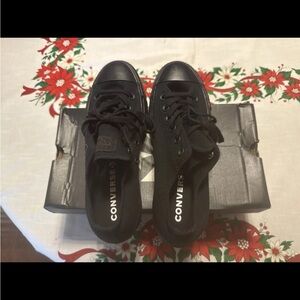 Converse All Black Low-Top Sneakers 8.5